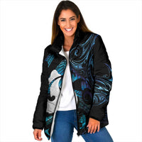 Hei Matau New Zealand Matariki Padded Jacket NZ Fish Hook Maori Art LT14 Women Purple - Polynesian Pride