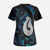 Hei Matau New Zealand Matariki Scrub Top NZ Fish Hook Maori Art LT14 - Polynesian Pride