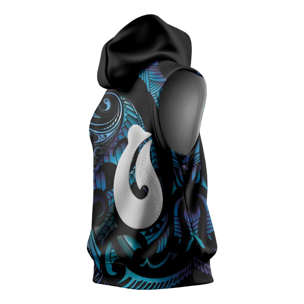 Hei Matau New Zealand Matariki Sleeveless Hoodie NZ Fish Hook Maori Art