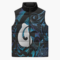 Hei Matau New Zealand Matariki Sleeveless Puffer Jacket NZ Fish Hook Maori Art