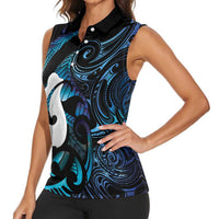 Hei Matau New Zealand Matariki Women Sleeveless Polo Shirt NZ Fish Hook Maori Art