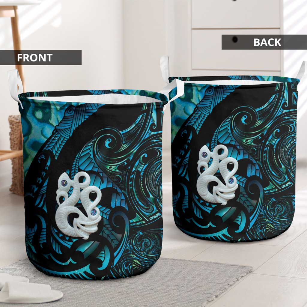 Manaia New Zealand Matariki Laundry Basket NZ Paua Shell Maori Art LT14 - Polynesian Pride