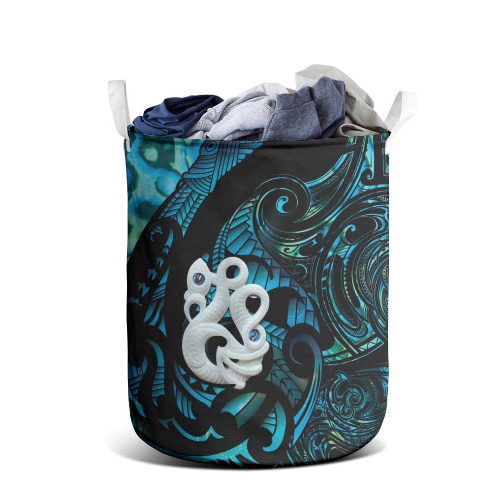 Manaia New Zealand Matariki Laundry Basket NZ Paua Shell Maori Art LT14 - Polynesian Pride