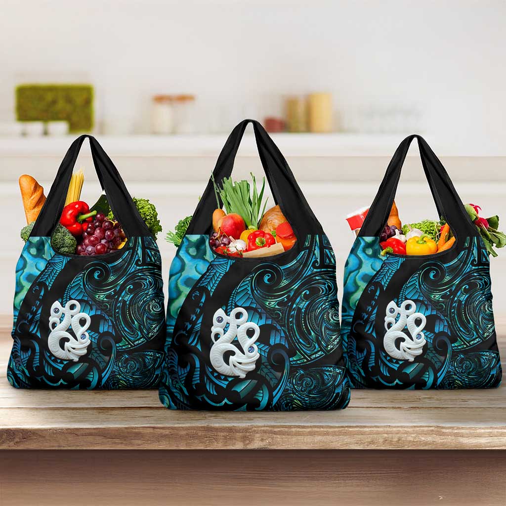 Manaia New Zealand Matariki Grocery Bag NZ Paua Shell Maori Art