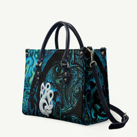 Manaia New Zealand Matariki Leather Bag NZ Paua Shell Maori Art LT14 Turquoise - Polynesian Pride