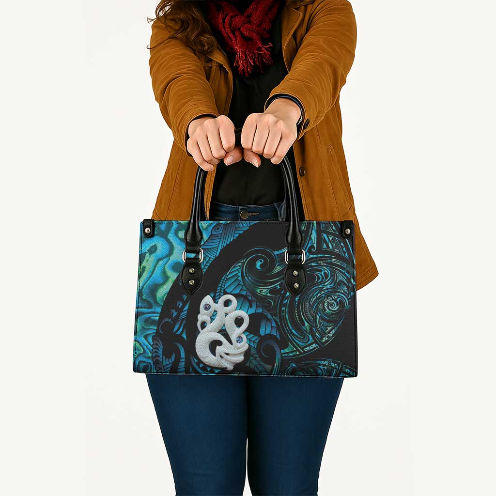 Manaia New Zealand Matariki Leather Bag NZ Paua Shell Maori Art LT14 - Polynesian Pride