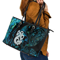 Manaia New Zealand Matariki Leather Tote Bag NZ Paua Shell Maori Art