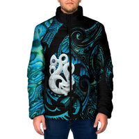 Manaia New Zealand Matariki Padded Jacket NZ Paua Shell Maori Art