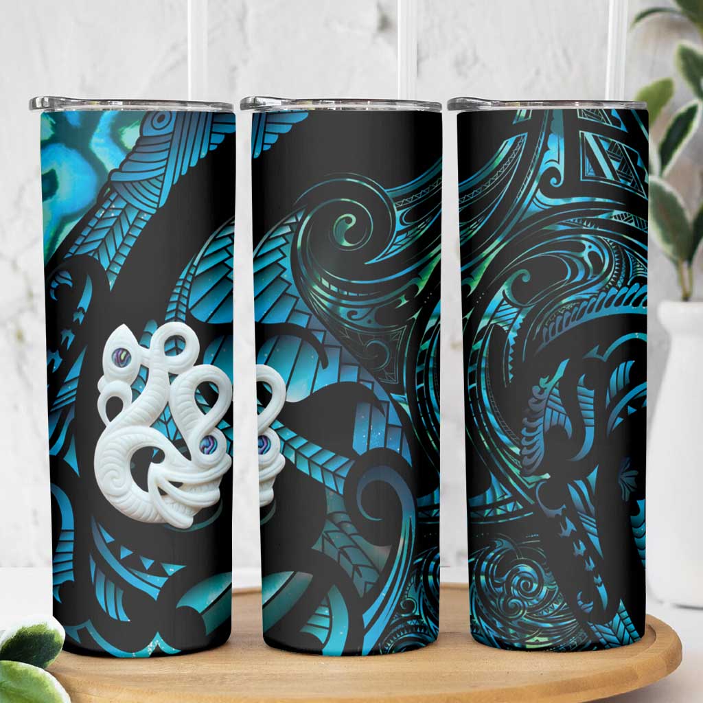Manaia New Zealand Matariki Skinny Tumbler NZ Paua Shell Maori Art