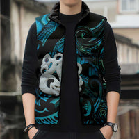 Manaia New Zealand Matariki Sleeveless Puffer Jacket NZ Paua Shell Maori Art