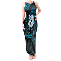 Manaia New Zealand Matariki Tank Maxi Dress NZ Paua Shell Maori Art LT14 Women Turquoise - Polynesian Pride