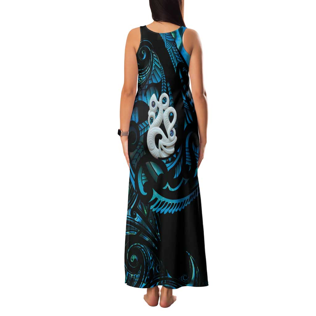 Manaia New Zealand Matariki Tank Maxi Dress NZ Paua Shell Maori Art LT14 - Polynesian Pride