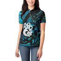 Manaia New Zealand Matariki Women Polo Shirt NZ Paua Shell Maori Art
