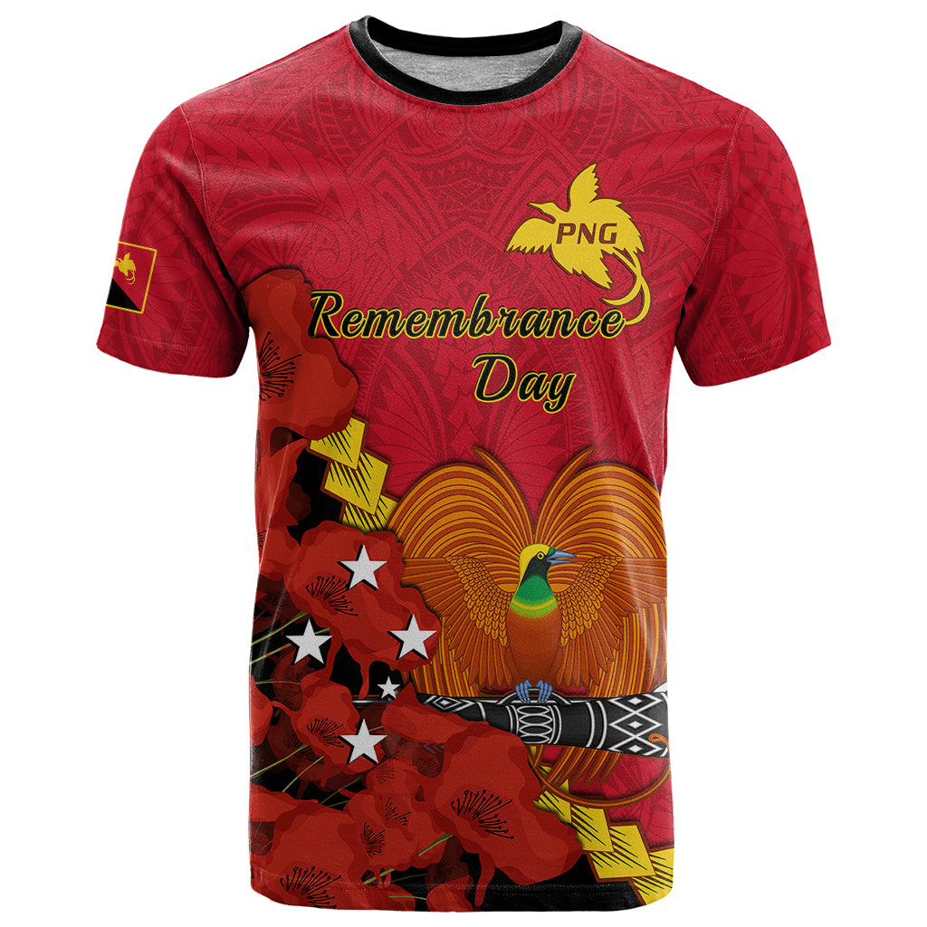 Custom Remembrance Day PNG T Shirt Papua New Guinea We Will Remember Them LT14 Red - Polynesian Pride