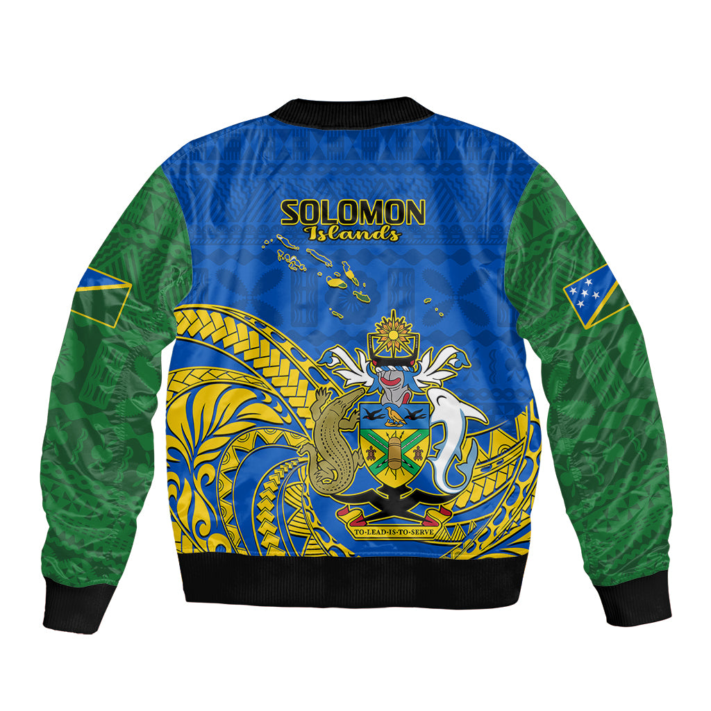 Polynesian Pride Independence Day Solomon Islands Sleeve Zip Bomber Jacket Happy 45th Anniversary LT14 - Polynesian Pride