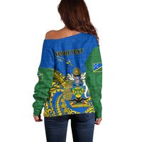 Personalised Independence Day Solomon Islands Off Shoulder Sweater Happy 45th Anniversary LT14 - Polynesian Pride