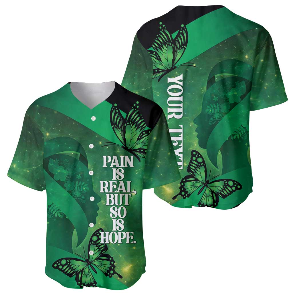 Personalised World Mental Health Awareness Month Baseball Jersey Warriors Brave Strong Galaxy Vibes