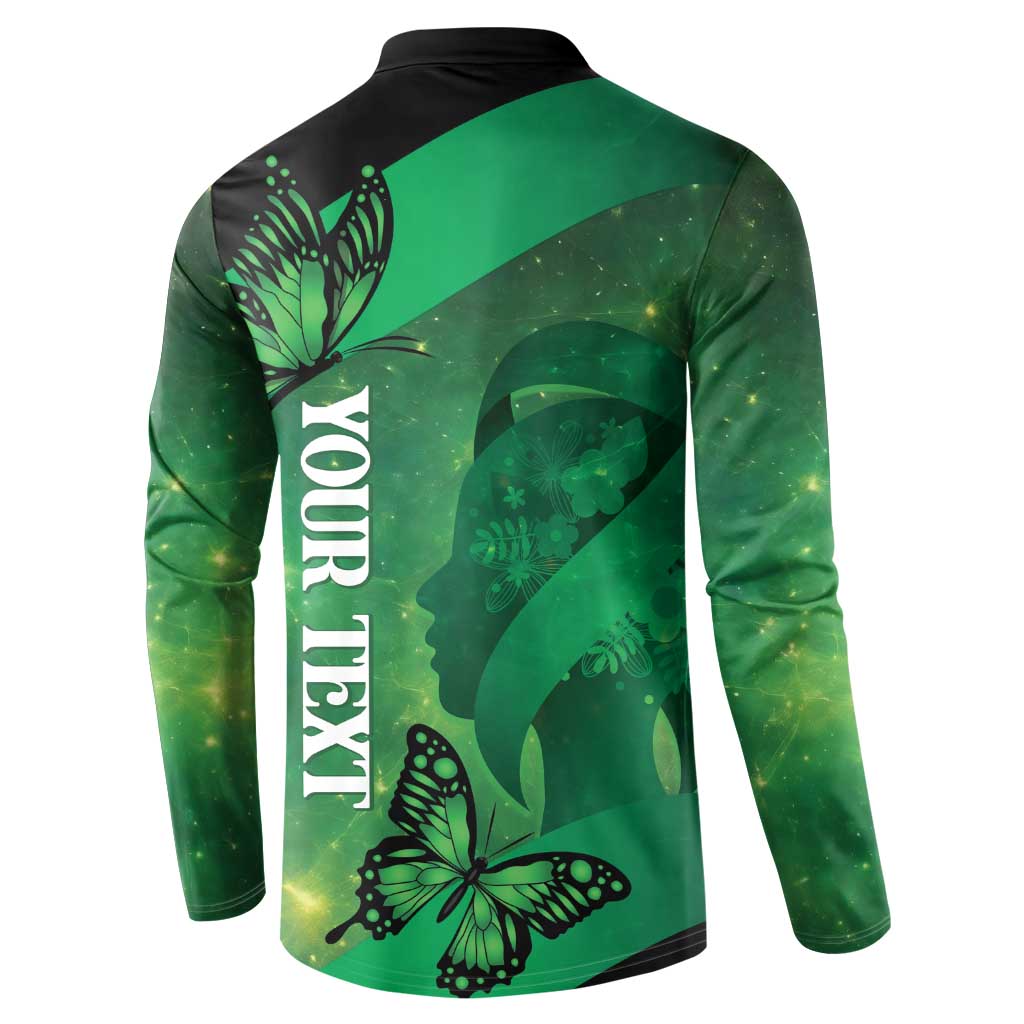 Personalised World Mental Health Awareness Month Button Sweatshirt Warriors Brave Strong Galaxy Vibes