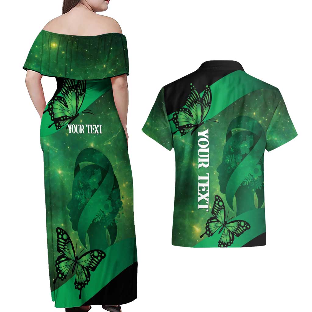 Personalised World Mental Health Awareness Month Couples Matching Off Shoulder Maxi Dress and Hawaiian Shirt Warriors Brave Strong Galaxy Vibes LT14 - Polynesian Pride