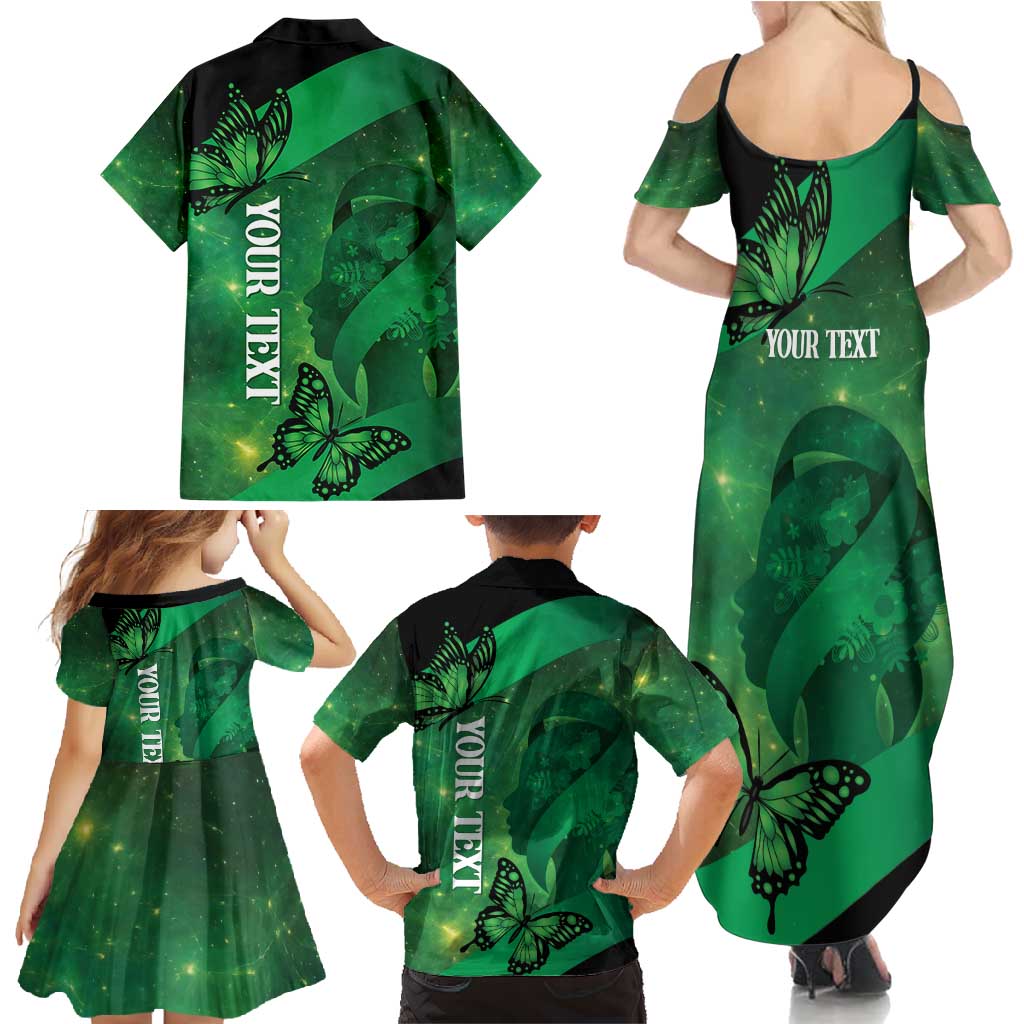 Personalised World Mental Health Awareness Month Family Matching Summer Maxi Dress and Hawaiian Shirt Warriors Brave Strong Galaxy Vibes LT14 - Polynesian Pride