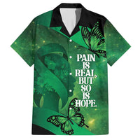 Personalised World Mental Health Awareness Month Family Matching Summer Maxi Dress and Hawaiian Shirt Warriors Brave Strong Galaxy Vibes LT14 Dad's Shirt - Short Sleeve Green - Polynesian Pride