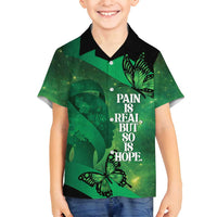 Personalised World Mental Health Awareness Month Family Matching Summer Maxi Dress and Hawaiian Shirt Warriors Brave Strong Galaxy Vibes LT14 Son's Shirt Green - Polynesian Pride