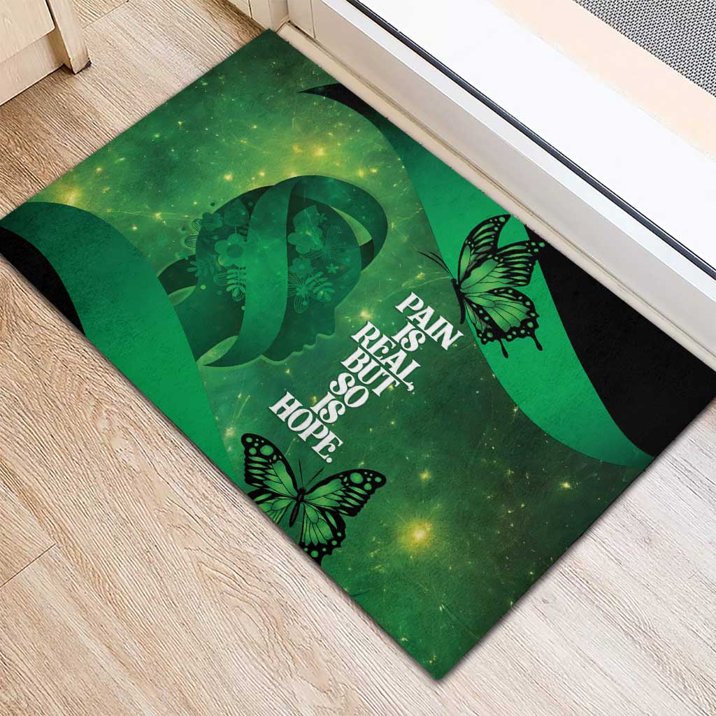 World Mental Health Awareness Month Rubber Doormat Warriors Brave Strong Galaxy Vibes