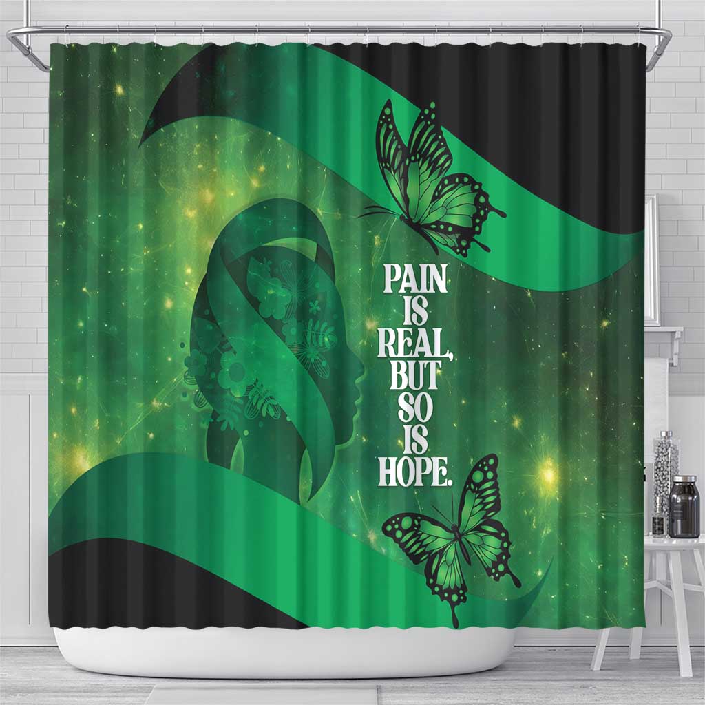 World Mental Health Awareness Month Shower Curtain Warriors Brave Strong Galaxy Vibes