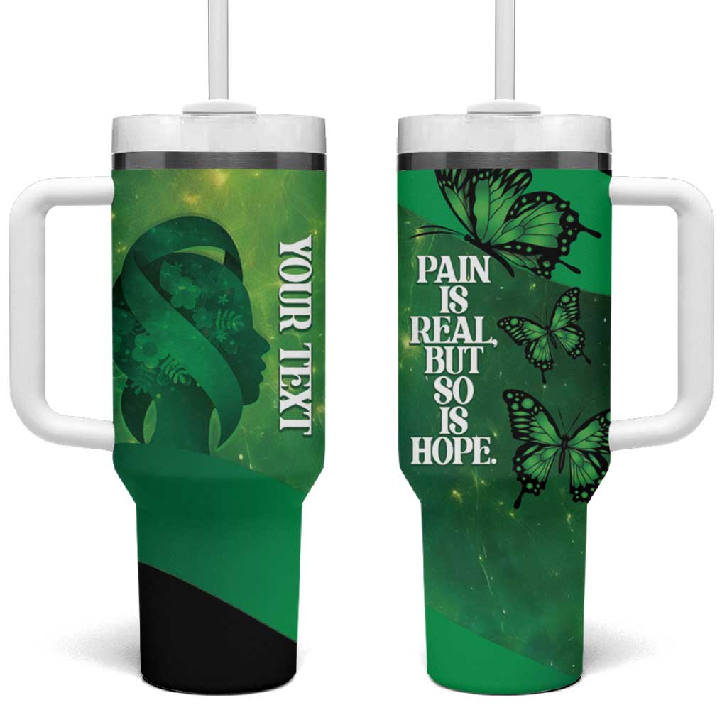 Personalised World Mental Health Awareness Month Tumbler With Handle Warriors Brave Strong Galaxy Vibes