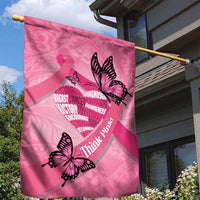 Polynesia Breast Cancer Awareness Month Garden Flag Pink Ribbon Mix Butterflies
