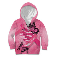 Polynesia Breast Cancer Awareness Month Kid Hoodie Pink Ribbon Mix Butterflies