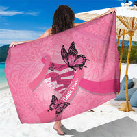 Polynesia Breast Cancer Awareness Month Sarong Pink Ribbon Mix Butterflies