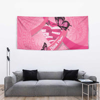 Polynesia Breast Cancer Awareness Month Tapestry Pink Ribbon Mix Butterflies