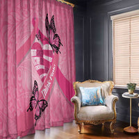 Polynesia Breast Cancer Awareness Month Window Curtain Pink Ribbon Mix Butterflies