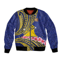 Personalised Tokelau Tokehega Day Bomber Jacket Tokelauan Tatau Flag Color - Polynesian Pride