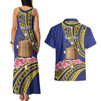 Personalised Tokelau Tokehega Day Couples Matching Tank Maxi Dress and Hawaiian Shirt Tokelauan Tatau Flag Color - Polynesian Pride