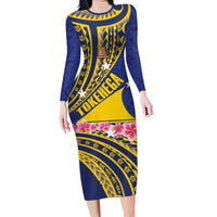 Personalised Tokelau Tokehega Day Family Matching Long Sleeve Bodycon Dress and Hawaiian Shirt Tokelauan Tatau Flag Color - Polynesian Pride