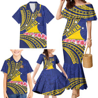 Personalised Tokelau Tokehega Day Family Matching Mermaid Dress and Hawaiian Shirt Tokelauan Tatau Flag Color - Polynesian Pride
