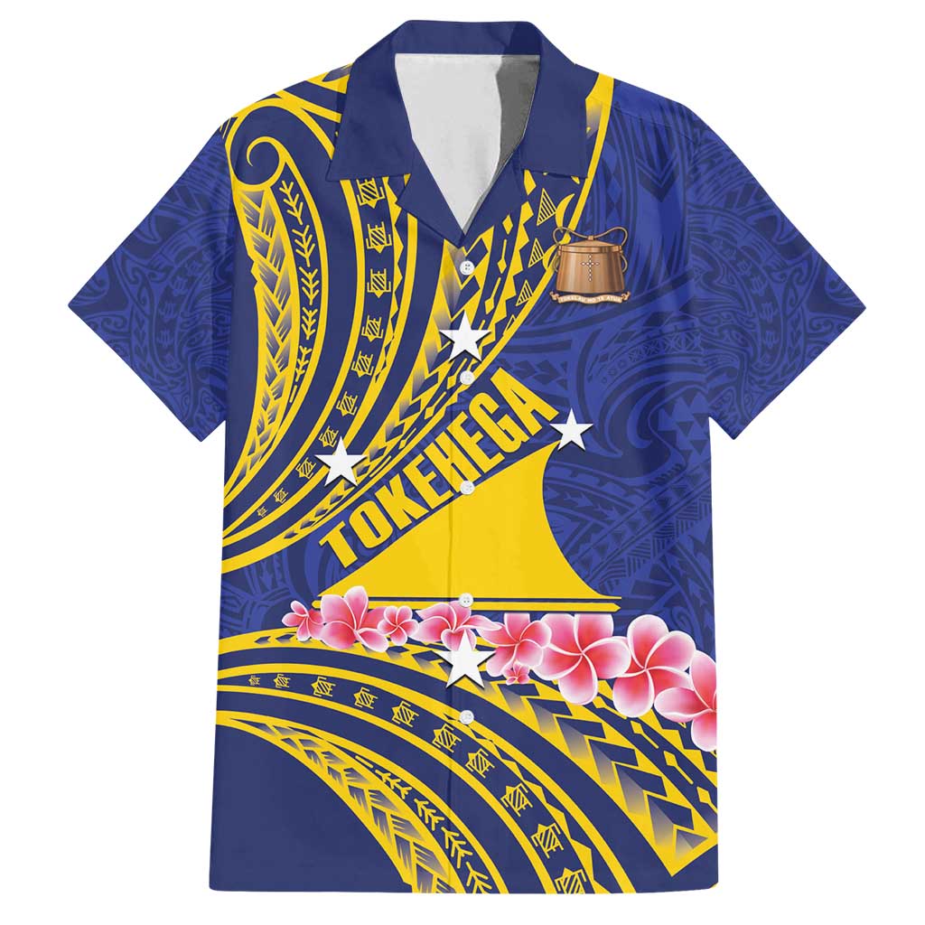 Personalised Tokelau Tokehega Day Family Matching Off Shoulder Short Dress and Hawaiian Shirt Tokelauan Tatau Flag Color - Polynesian Pride