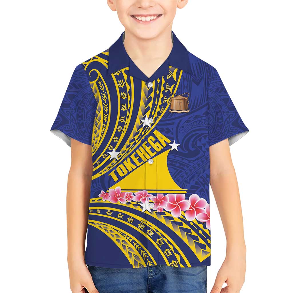 Personalised Tokelau Tokehega Day Family Matching Short Sleeve Bodycon Dress and Hawaiian Shirt Tokelauan Tatau Flag Color - Polynesian Pride