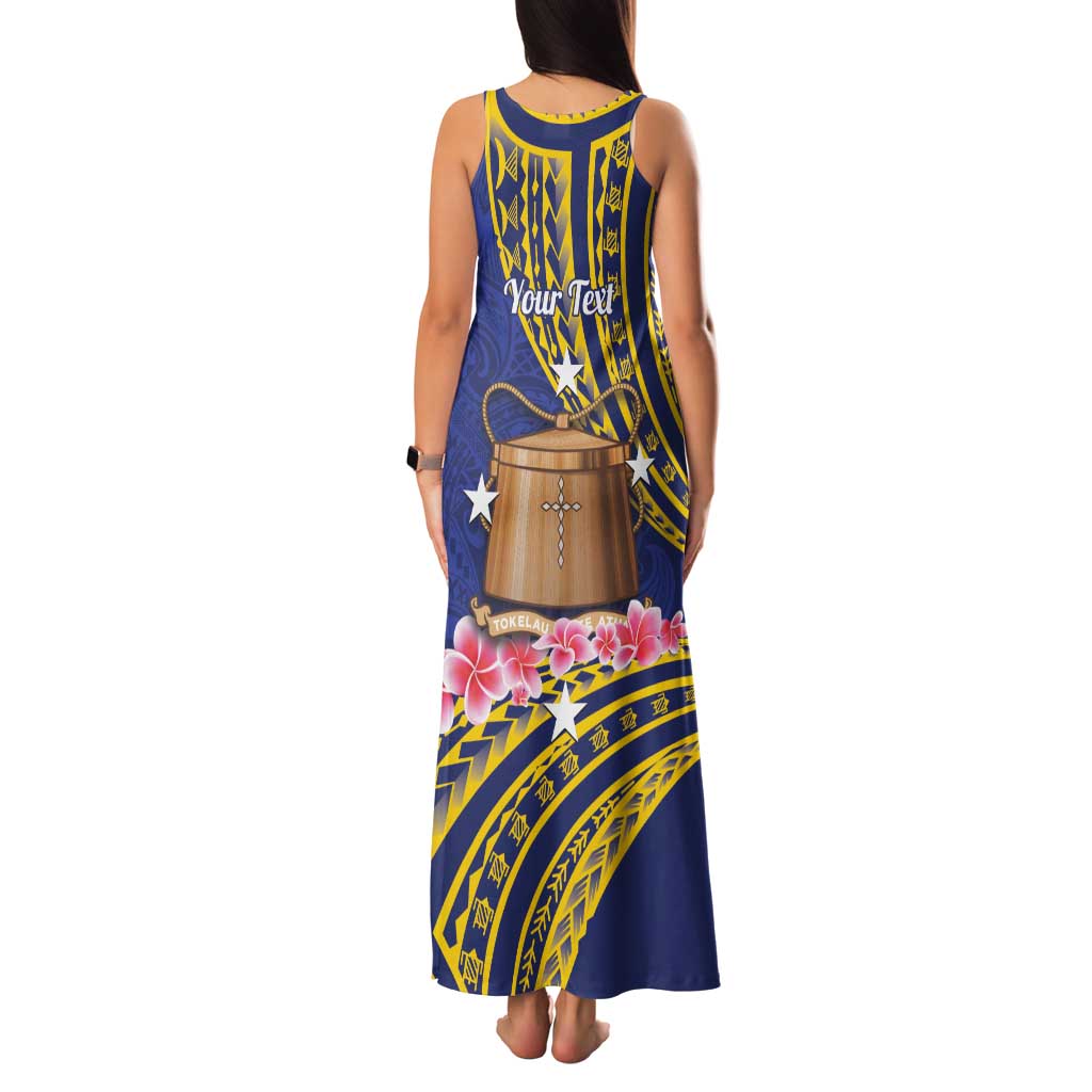 Personalised Tokelau Tokehega Day Family Matching Tank Maxi Dress and Hawaiian Shirt Tokelauan Tatau Flag Color - Polynesian Pride