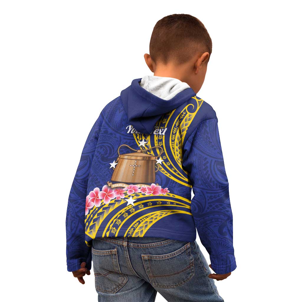 Personalised Tokelau Tokehega Day Kid Hoodie Tokelauan Tatau Flag Color - Polynesian Pride