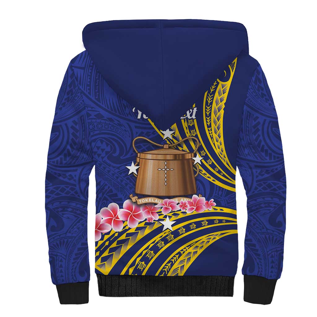 Personalised Tokelau Tokehega Day Sherpa Hoodie Tokelauan Tatau Flag Color - Polynesian Pride