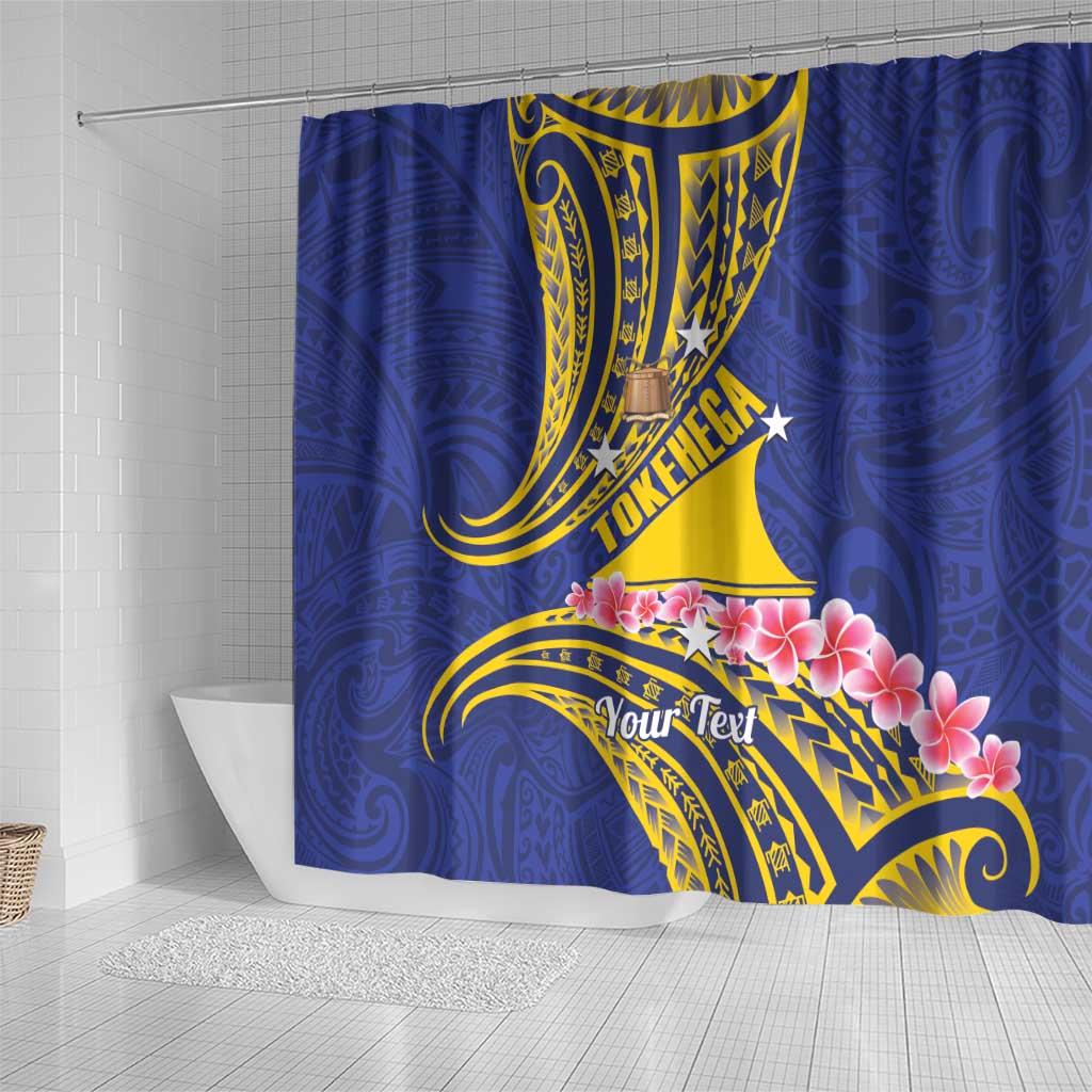 Personalised Tokelau Tokehega Day Shower Curtain Tokelauan Tatau Flag Color - Polynesian Pride