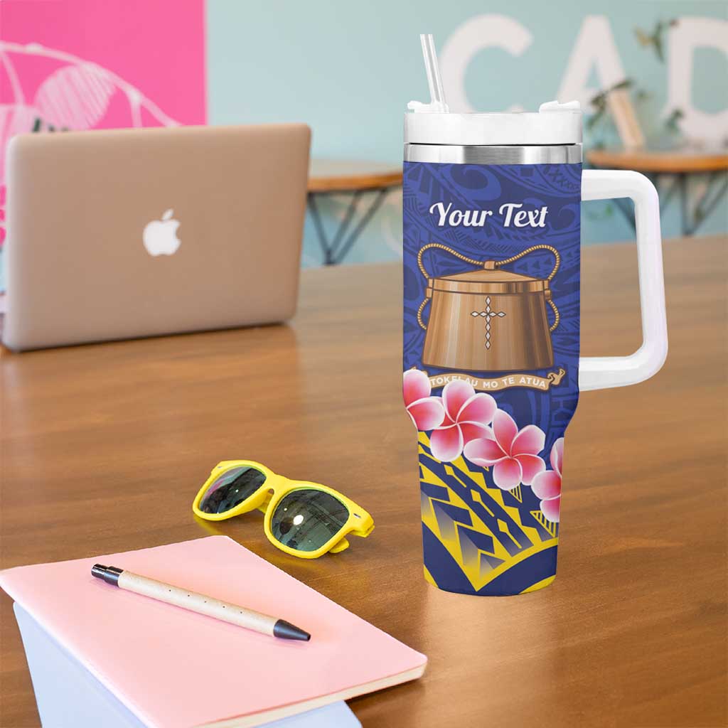 Personalised Tokelau Tokehega Day Tumbler With Handle Tokelauan Tatau Flag Color - Polynesian Pride