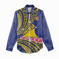 Personalised Tokelau Tokehega Day Women Casual Shirt Tokelauan Tatau Flag Color - Polynesian Pride