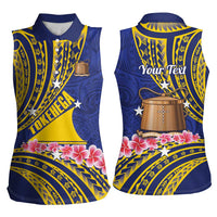 Personalised Tokelau Tokehega Day Women Sleeveless Polo Shirt Tokelauan Tatau Flag Color - Polynesian Pride