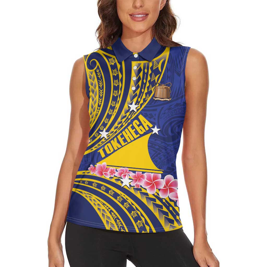 Personalised Tokelau Tokehega Day Women Sleeveless Polo Shirt Tokelauan Tatau Flag Color - Polynesian Pride