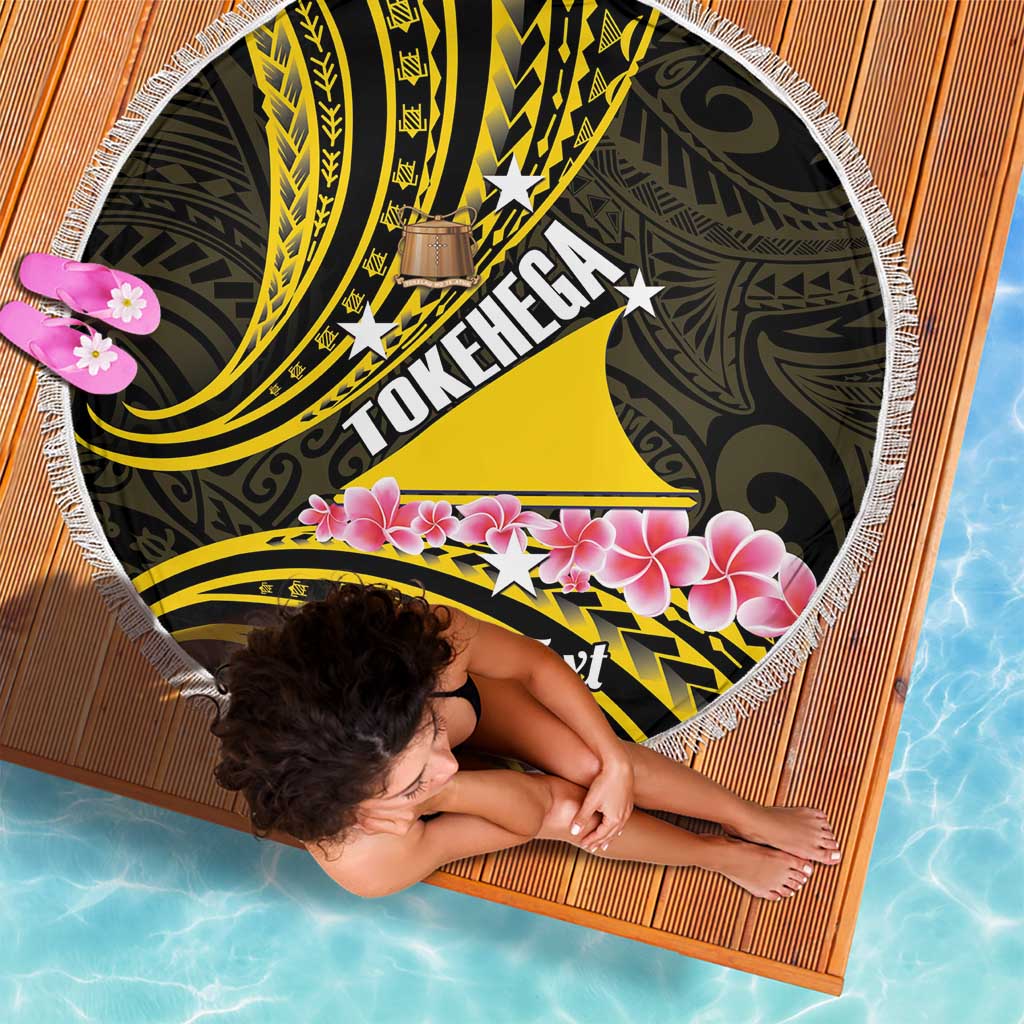 Personalised Tokelau Tokehega Day Beach Blanket Tokelauan Tatau Black Color - Polynesian Pride