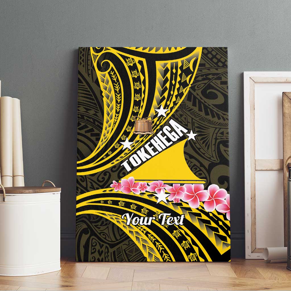 Personalised Tokelau Tokehega Day Canvas Wall Art Tokelauan Tatau Black Color - Polynesian Pride